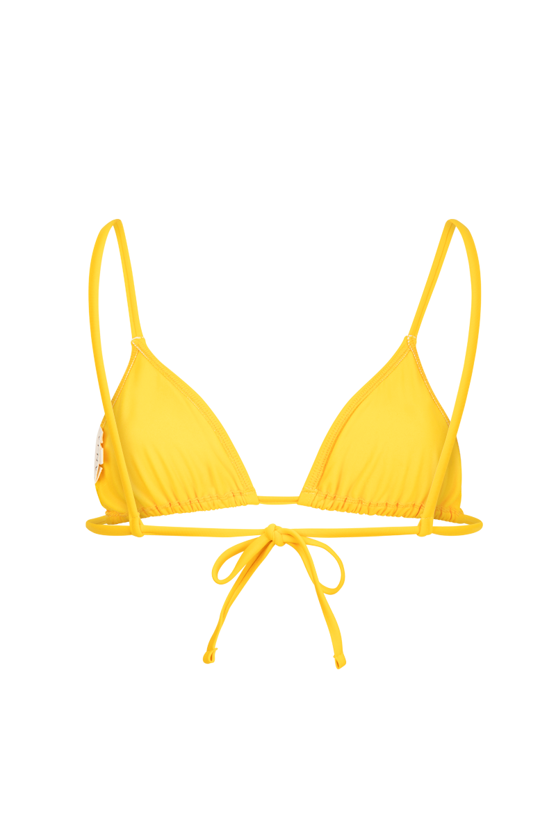 anja triangle bikini top sparkling yellow behind