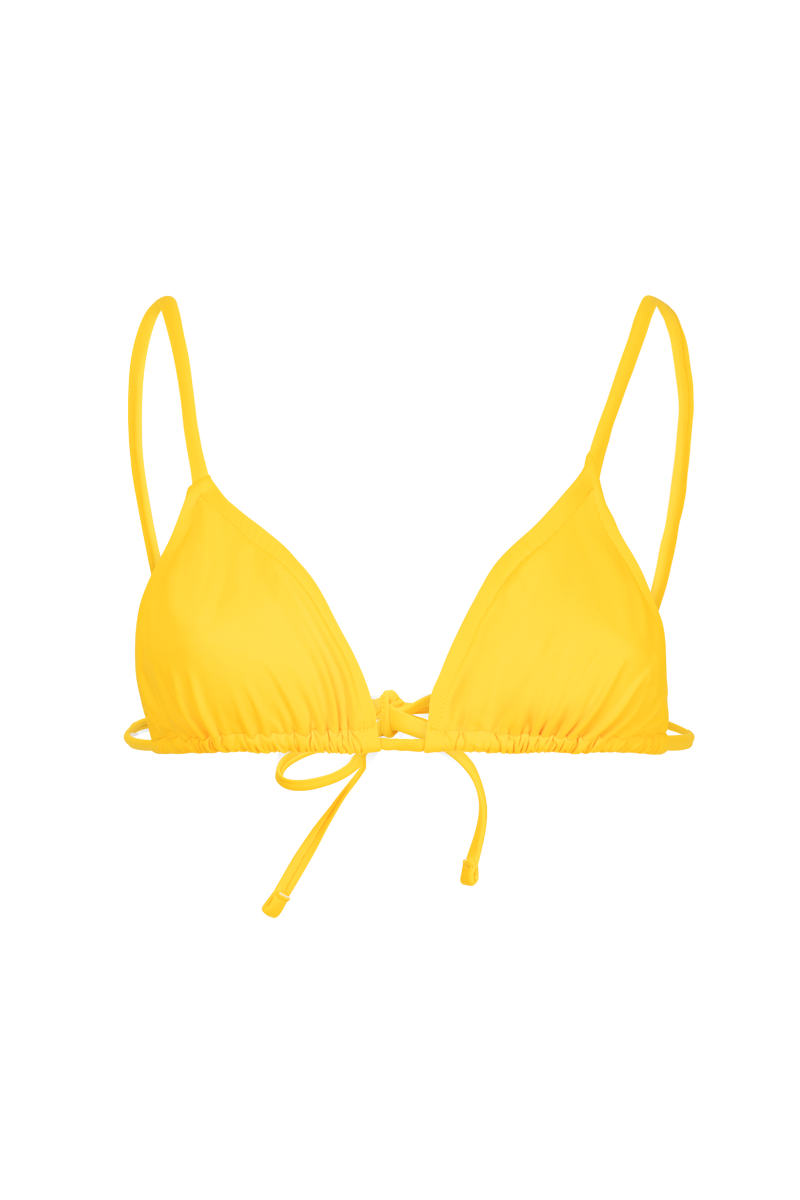 anja triangle bikini top sparkling yellow front