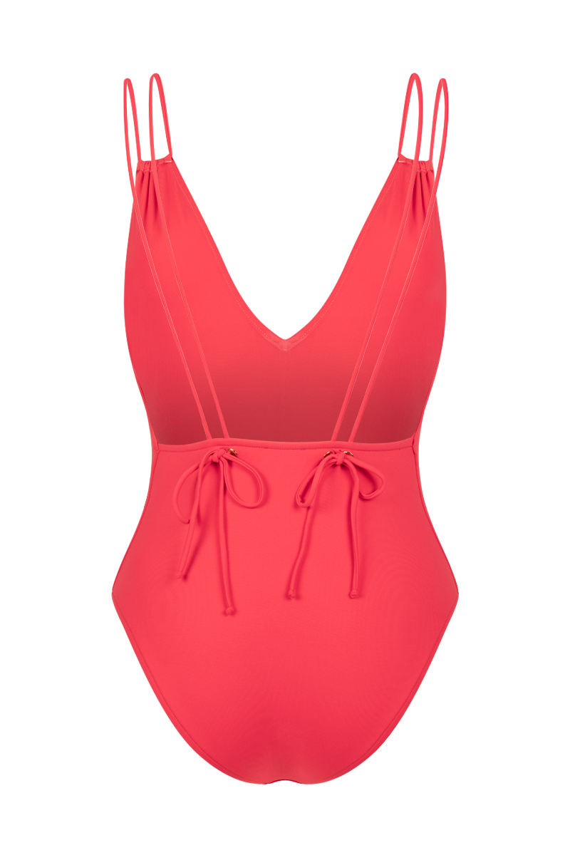 anja swimwear one-piece bathing suit le piccolo coral behind