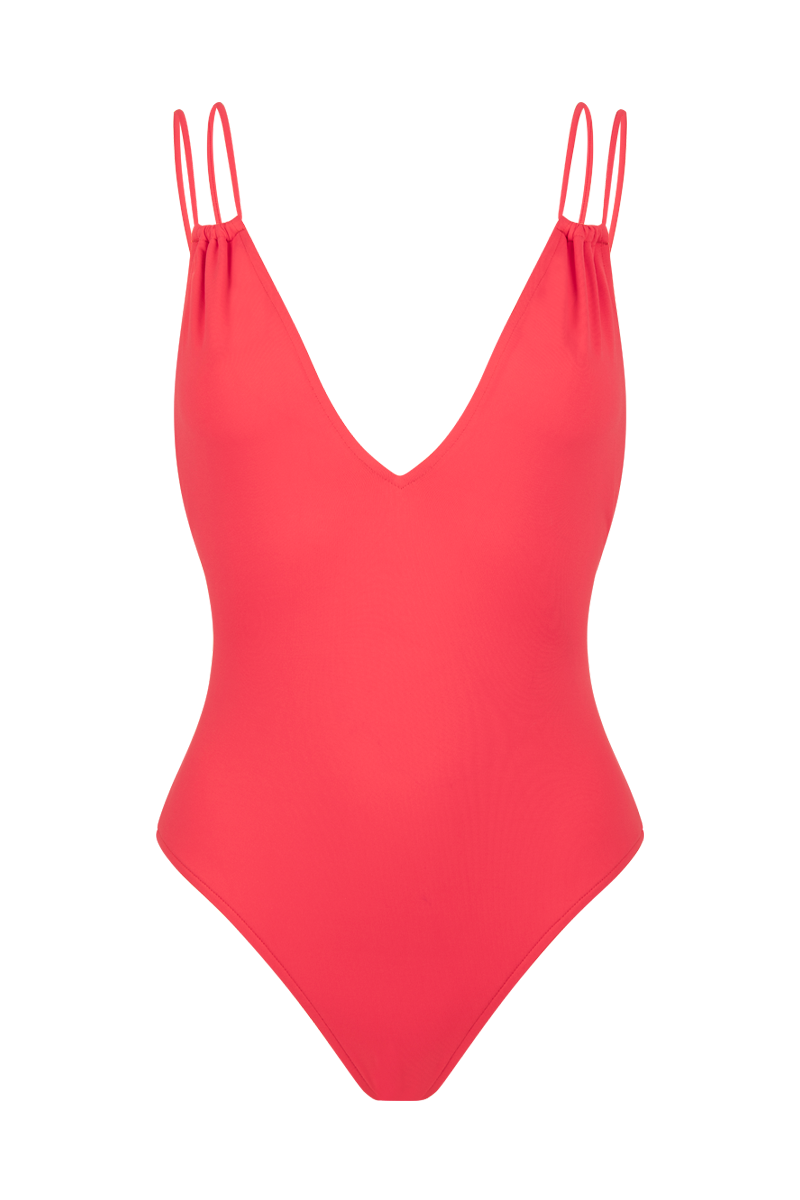 anja swimwear one-piece bathing suit le piccolo coral front