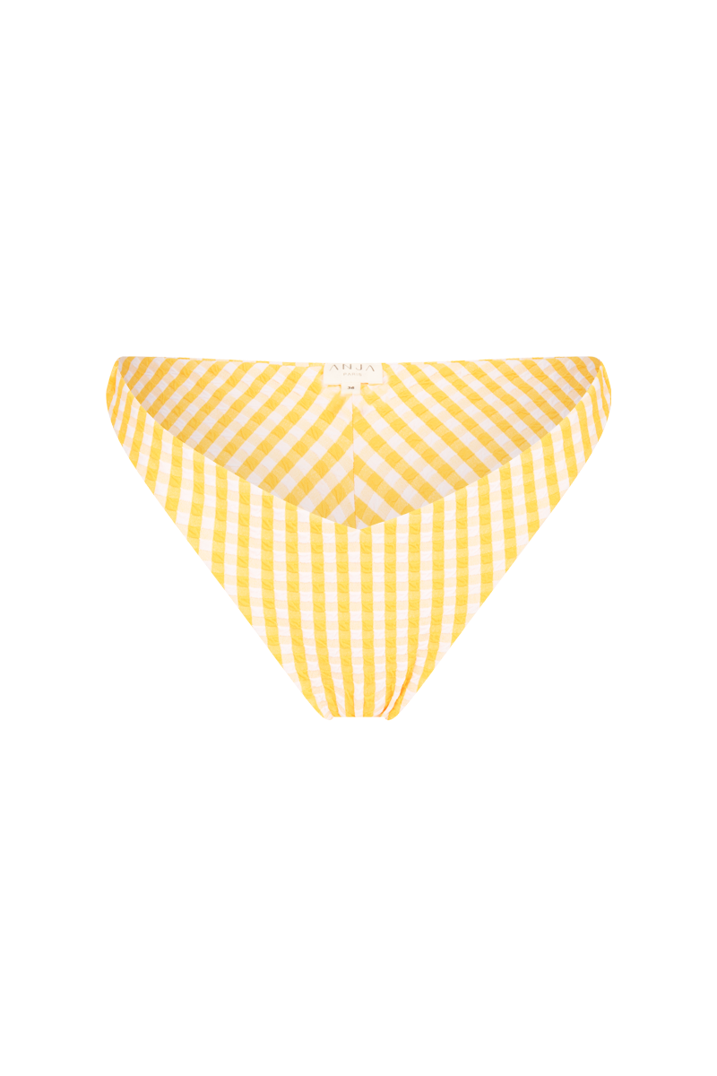 anja bas bikini culotte tanga le canon vichy jaune devant