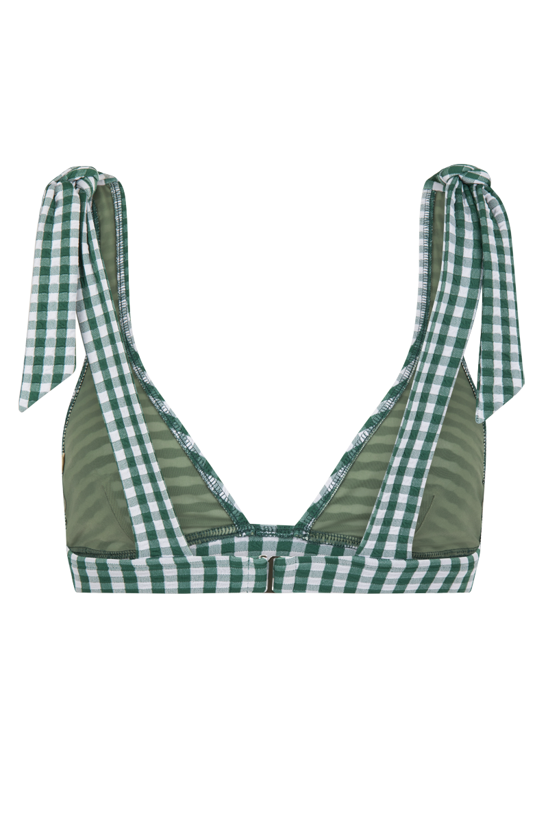 anja haut bikini foulard le délicat vichy vert derrière