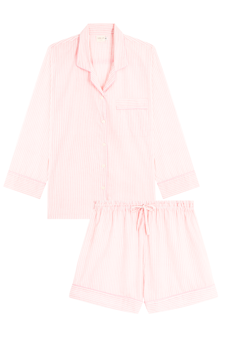 anja x baba prêt à porter pyjama rayé rose duo