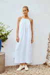 anja white halter dress vu studio