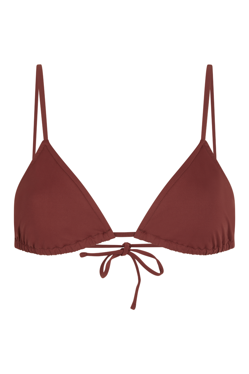 anja triangle bikini top sparkling terracotta front