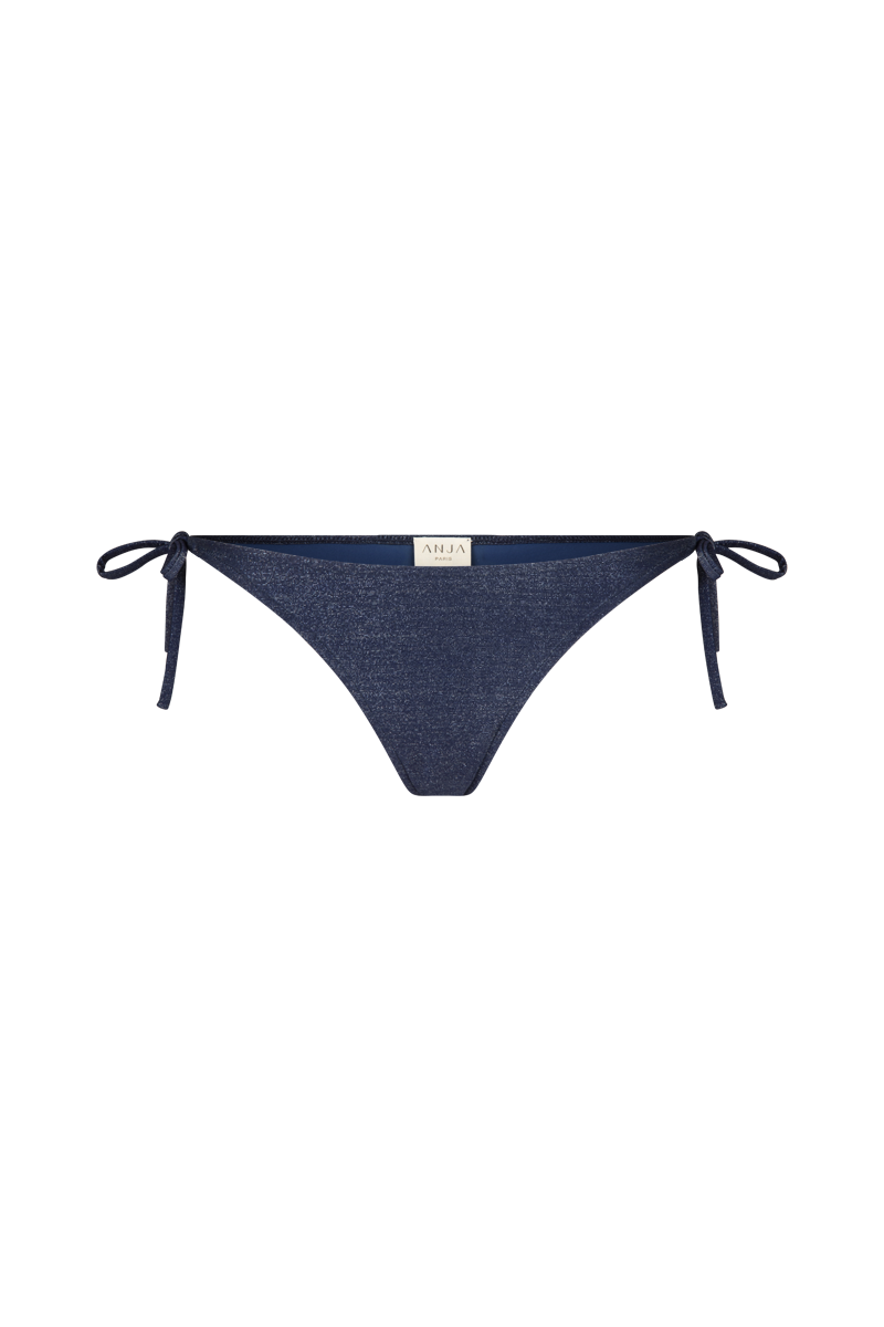 anja Tie side bikini bottom l'idyllique indigo lurex front