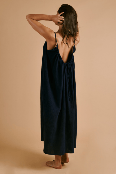 La Robe - Navy Cotton Gauze