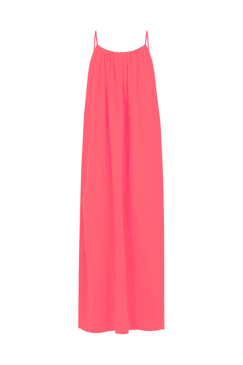 anja the fuchsia halter front dress